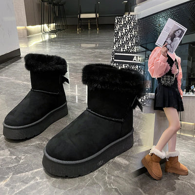 Snow Boots Women Winter Shoes Women Platform Boots Warm Plush Cotton Shoes Thicken Winter Woman Boots Flat Non-slip Botas Mujer