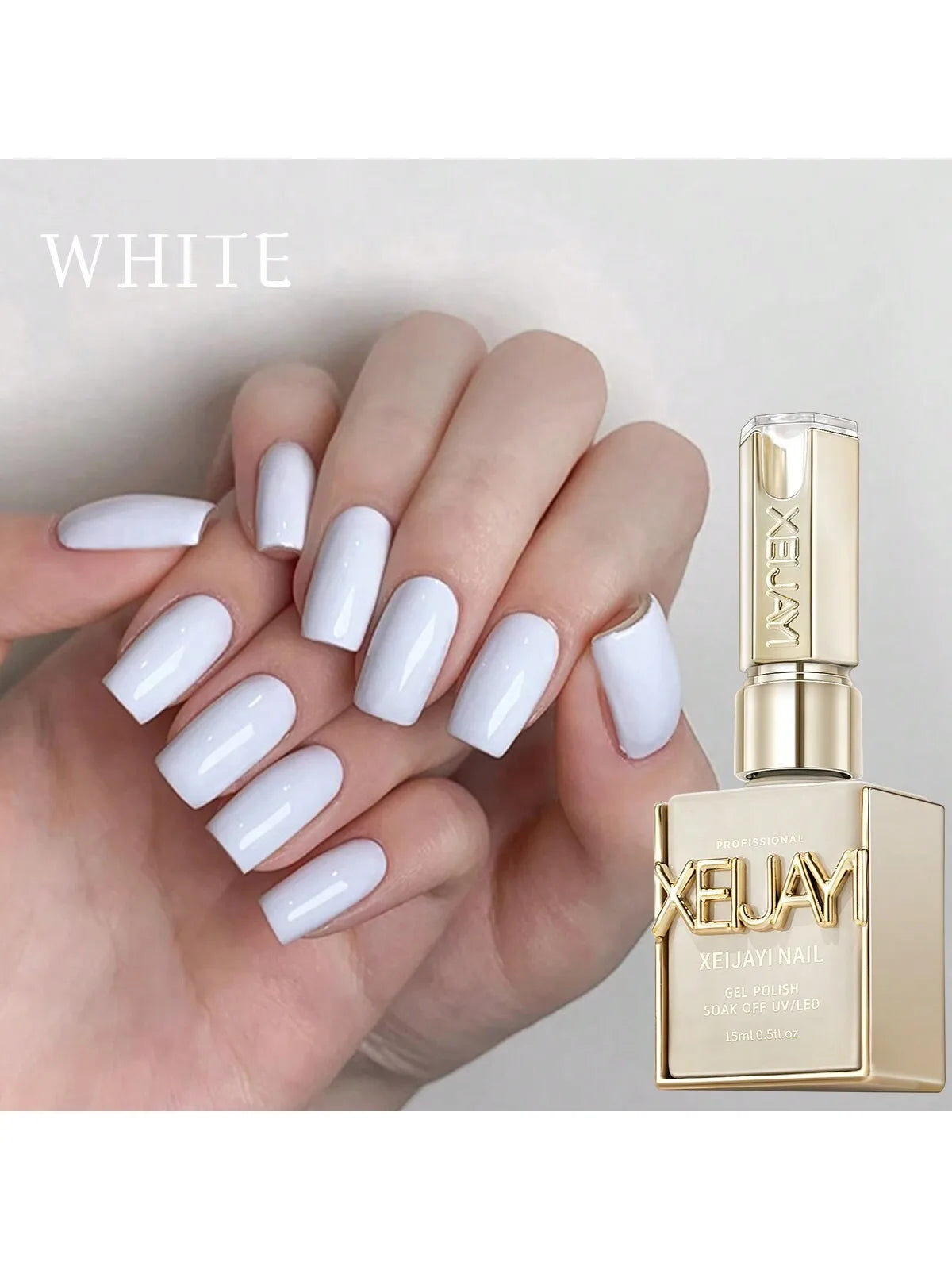 1Pc 15ML White Gel Pure Nail Polish Gel Nail Add Semi-Permanent Soak Off UV LED Construction Gel Varnish