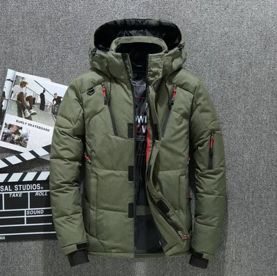 Men's Winter Parkas Hood Thick Warm Waterproof Jackets New Top Male Winter Jacket White Duck Down Parka Casual Goose Feather