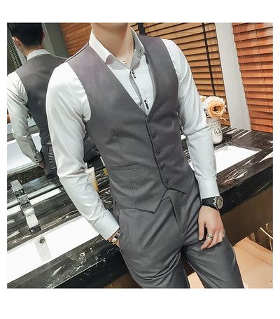 M-5XL Plus Size Men's Slim Fit Mens Suit Vest Casual Suit Vest Man Formal Businss Vests Male Waistcoat Gilet Homme XXXXXL
