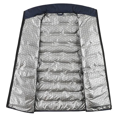 Men Windproof Puffer Jackets Stand Collar Casual Warm Down Coats Male Winter White Down Jacket