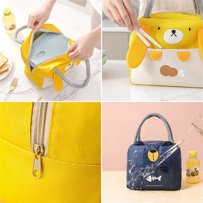 Cartoon Picnic Tote Lunch Bag Portable Insulated Thermal Heat Children'S Bento Bag Kid School Lunch Box Bags Cooler Ice Pack New