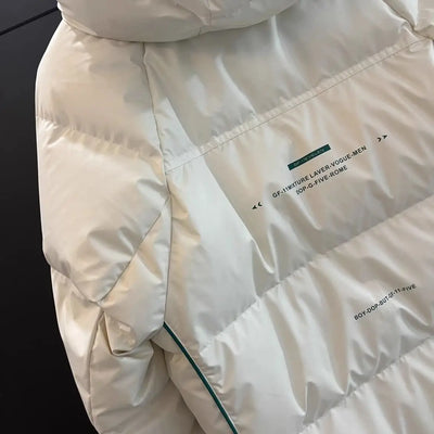 2025 Winter Thick Parkas Handsome Down Jacket Trendy High End Workwear PU Leather Top High Street Outdoor White Duck Down Coat