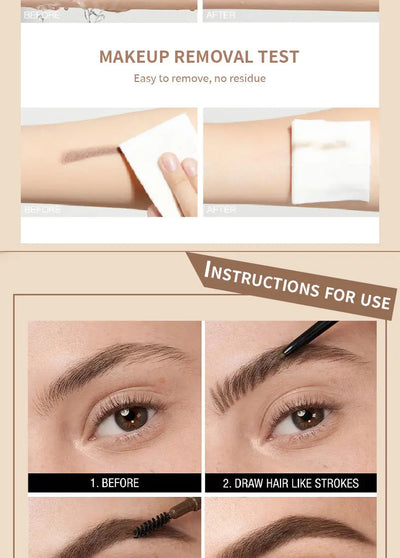 Double Head Fine Tube Eyebrow Pencil High Pigment Waterproof Not Easy To Fade Suitable For Beginners Eye Cosmetics
