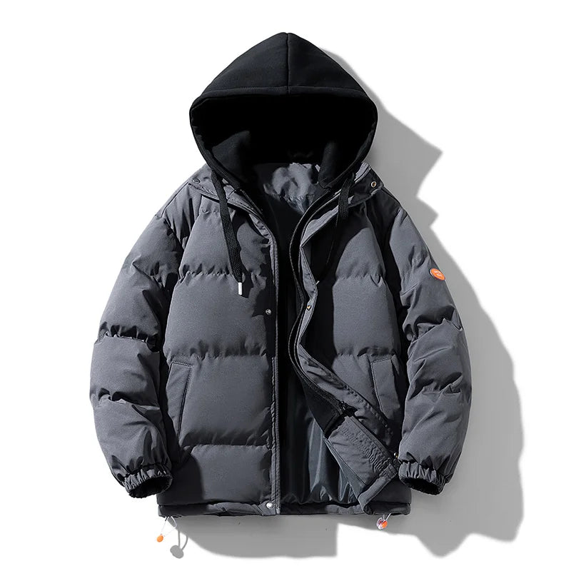 Men Hooded parka Thick Warm Colorful Bubble Coat Winter Jacket Mens Streetwear Hip Hop Parka Korean Black Clothes Puffer Jackets