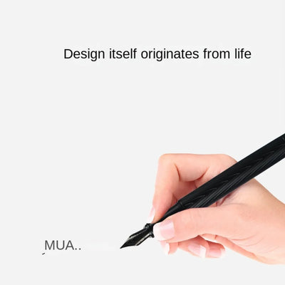Titanium Nib Black Samurai Fountain Pen 0.5mm Nib Tree Texture Metal Fountain Pen Refillable Smooth Ink Pens Writing Supplies