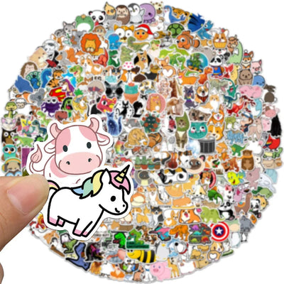 100/300PCS Mix Cute Cartoon Animals Graffiti Stickers DIY Phone Guitar Laptop Notebook Suitcase Cup Waterproof Sticker Kids Toy
