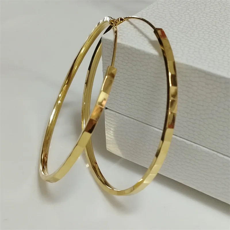 Somilia - 100% 925 Sterling Silver Women's Big Hoop Earrings New Collection Jewelry Fashion Women 18K Gold Plated серьги кольца