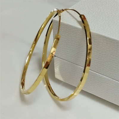 Somilia - 100% 925 Sterling Silver Women's Big Hoop Earrings New Collection Jewelry Fashion Women 18K Gold Plated серьги кольца