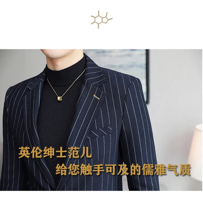 2024 Slim Fit Men's Wedding Casual Suit High-End All-in-One Handsome Two Button Fashion Boutique Single West Coat S-5XL