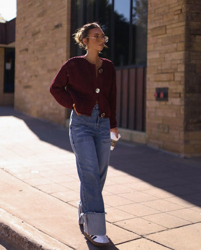 Knitted Cropped Cardigan