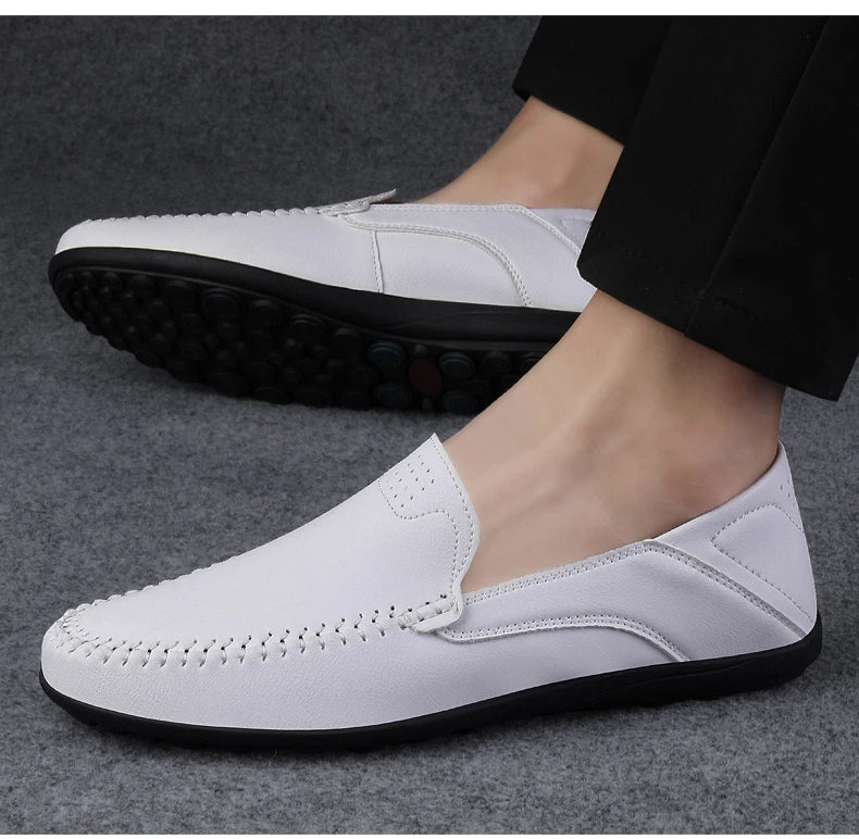 2023 Genuine Leather Mens Loafers Moccasins Shoes Designer Men Casual Handmade Formal Slip on Male Boat Shoes Zapatillas Hombre