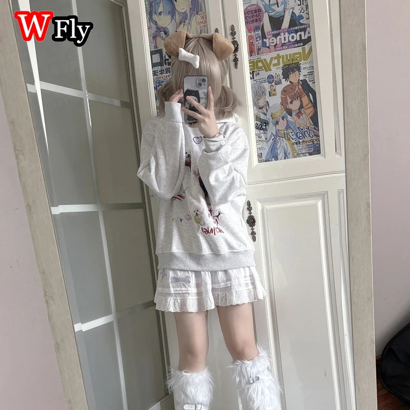Women’s Harajuku Steampunk Handmade Dog ears and tail Cute Style  Headband Y2K Lolita Subculture Spicy Girls Gothic HairBands