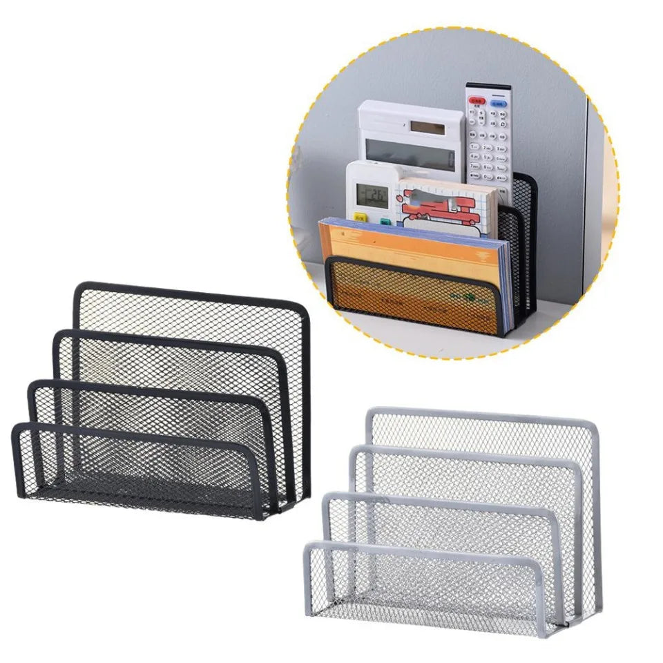 3-layer Papers Trays Notebook Stand Rack Desk Black Metal Iron Mesh Holder for Magazine Document File Book Rack Organizer Office