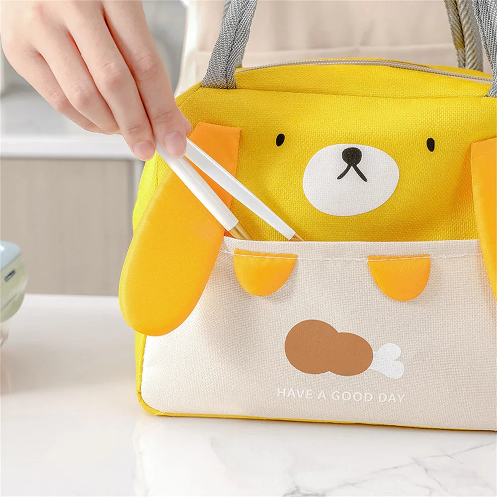 Cartoon Picnic Tote Lunch Bag Portable Insulated Thermal Heat Children'S Bento Bag Kid School Lunch Box Bags Cooler Ice Pack New