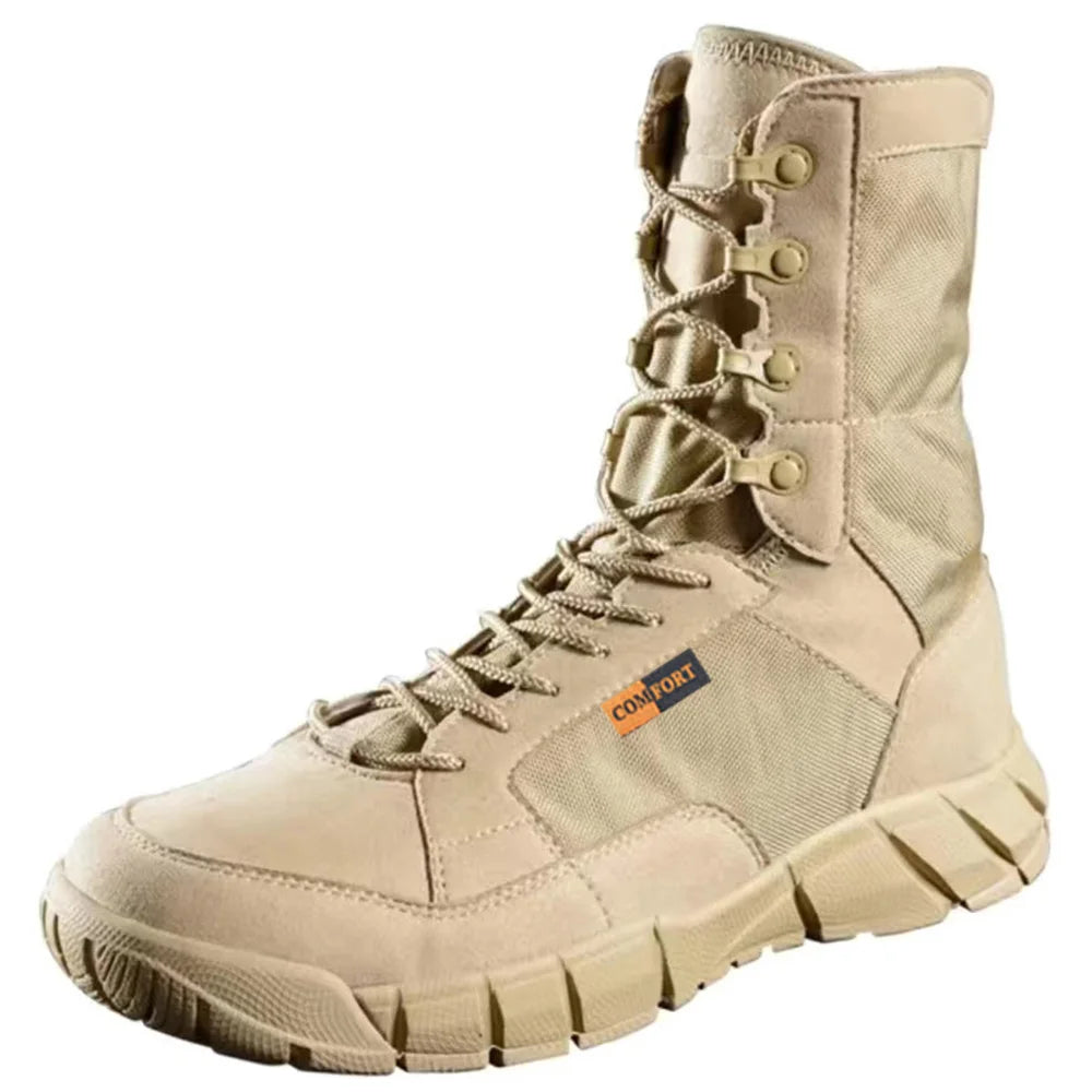 Lightweight Mans Tactical Boots Combat Anti-Collision Training Lace Up Waterproof Outdoor Hiking Breathable Shoe