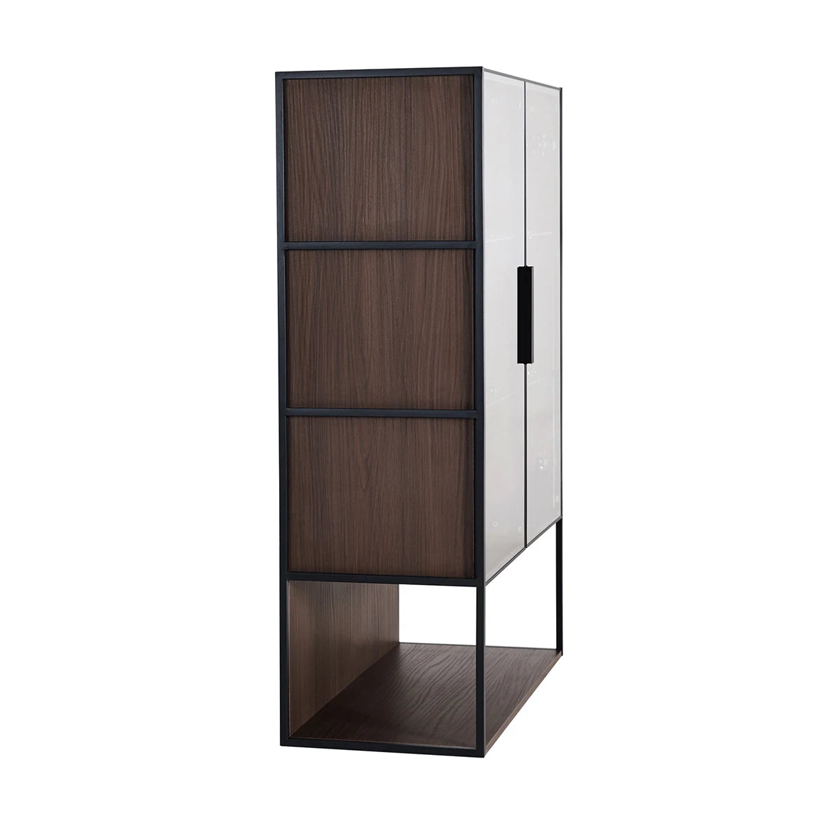 130cm Tall Lighted Display Cabinet, LED Curio Cabinet With Metal Frame And Tempered Glass Door For Living Room Home Office Study