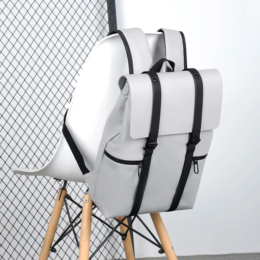 Men Backpack Rucksack Daypack Satchel Student Bag PU Leather Laptop Computer Travel Business Male School Book Bags Knapsack