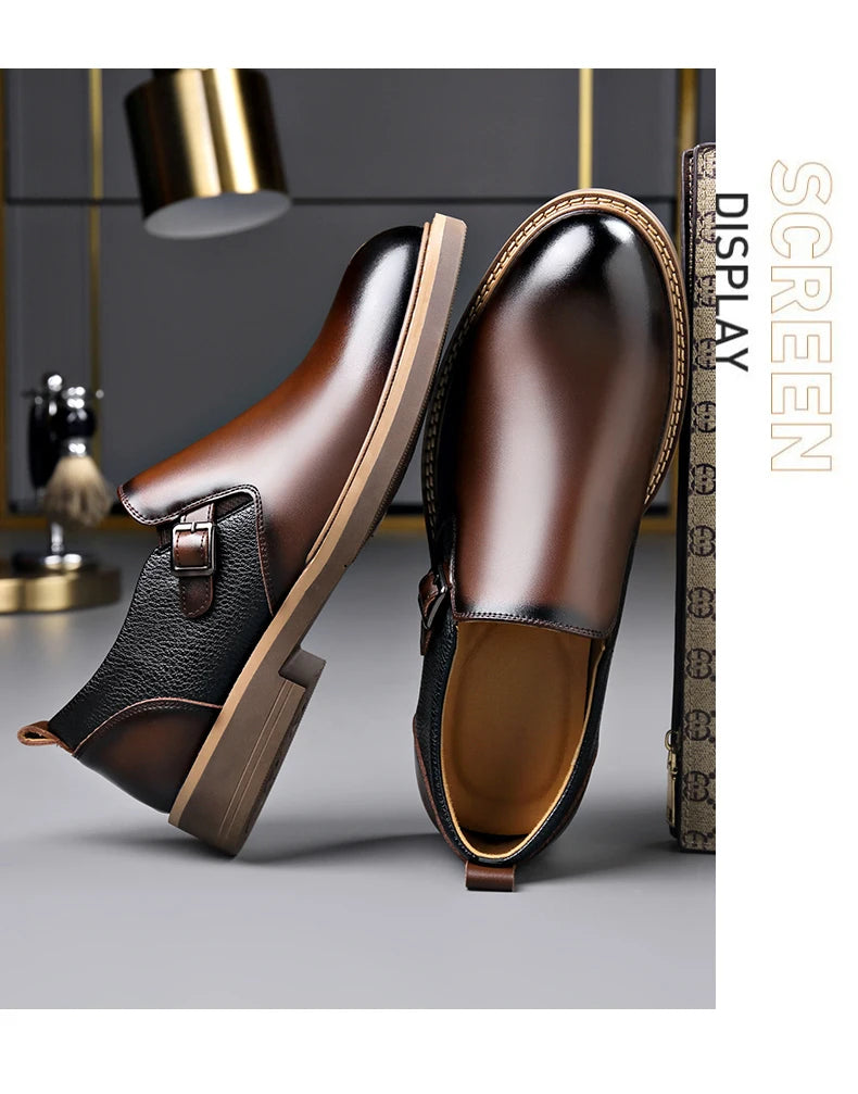 Men's Business Dress Leather Shoes Men's Soft-soled Leather One-pedal 2025 New High-end Casual Shoes Dress for Men Sneakers
