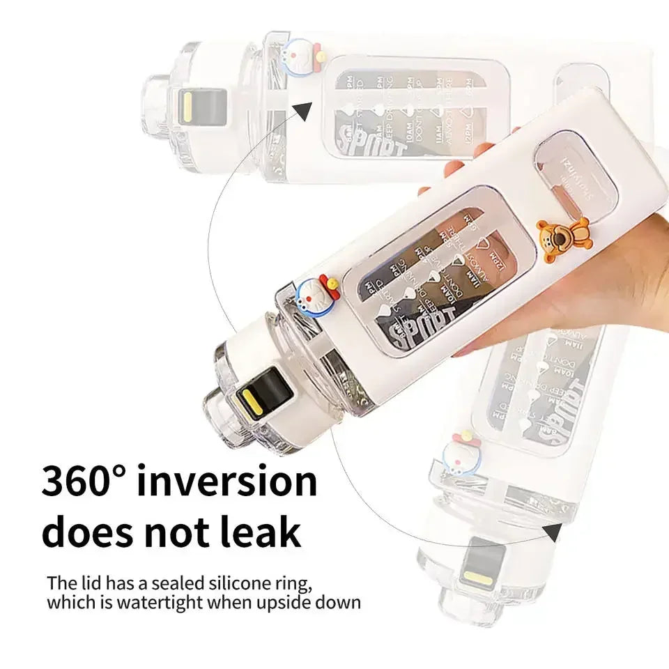 700ml Sports Water Bottle Portable Sippy Cup Suitable for Outdoor Sports Cycling Straw Water Cup Plastic Travel Tea Juice Cup