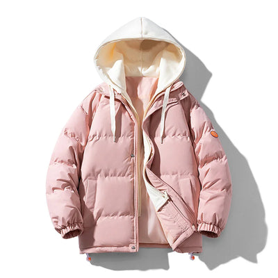 Men Hooded parka Thick Warm Colorful Bubble Coat Winter Jacket Mens Streetwear Hip Hop Parka Korean Black Clothes Puffer Jackets