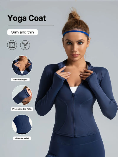 Jackets Women Coat Moisture Wicking Fitness Jackets Yoga Coat Women Shacket Stretchy Running Wear Slim Fit Sports Outerwear