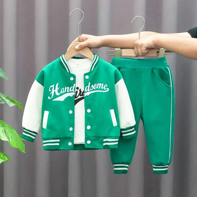 Baby Baseball Clothing Suit Boys Girls Casual Sports Sets 3 Pcs Coat Pants tripartite Spring Autumn Thin Baby Tracksuit Outfits