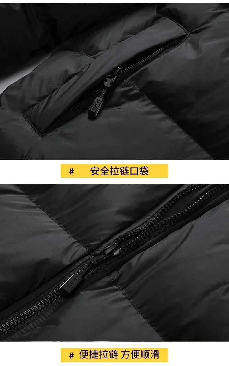 Jacket Male Overcoat Outwear Plus Size 4XL Winter Men Casual Windproof Padded Duck Down Parkas Coat Man Thick Stand Collar Parka