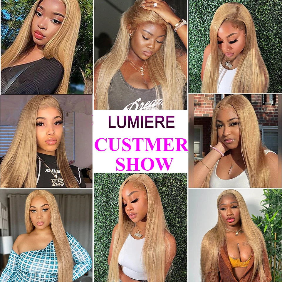 #27 Honey Blonde Bone Straight Bundles 1/3/4 PCS Human Hair Extensions 100%  Jerry Curl Virgin Raw Human Hair Weave Bundles