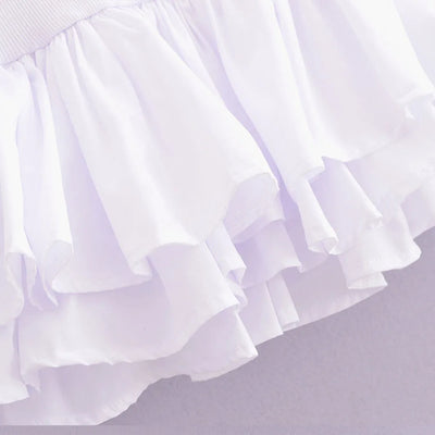 Off Shoulder Strapless Mini Dress Knitted Ruffle Layered Decorative Hem Dress Summer Backless Sexy Daring Party Short Dresses