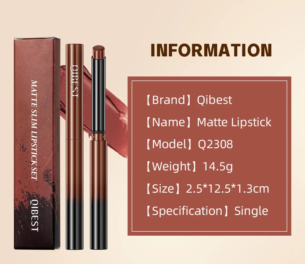 New Velvet Matte Lipstick Long Lasting Waterproof Lipstick Non-Stick Cup Lip Stain Tint Cosmetics Lip Pencil Liner Makeup