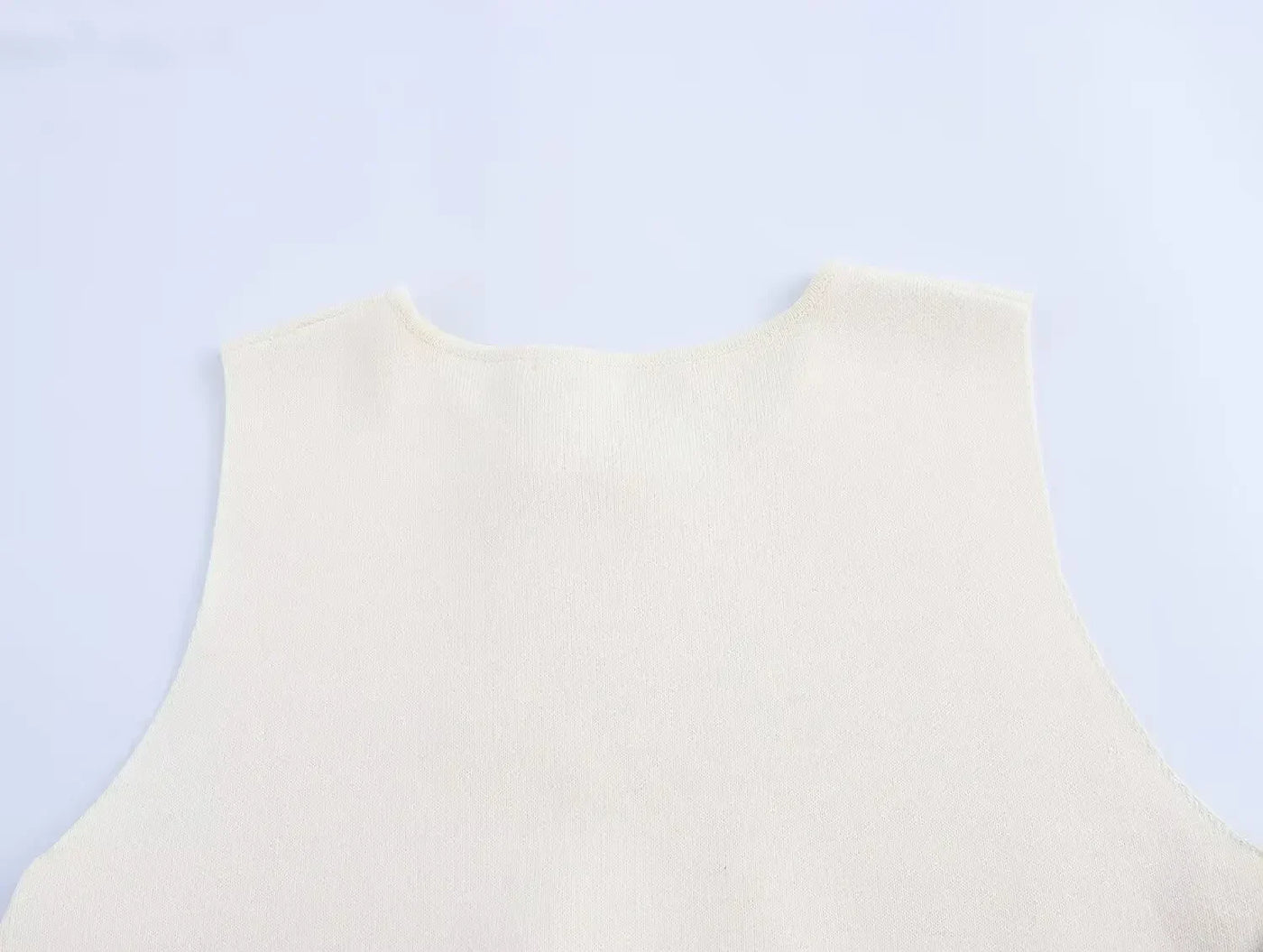 TRAFSHE Woman Side Buttons Knitted Vest Casual Slim Sleeveless High Low Hem O Neck Tanks Y2K Autumn Crop Top 9598/133