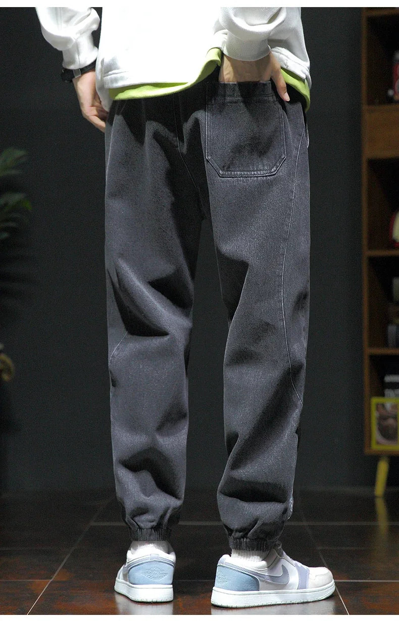 New Style Spring Summer Black Blue Cargo Jeans Men Streetwear Denim Jogger Pants Male Baggy Harem Jean Trousers Large Size M-8XL