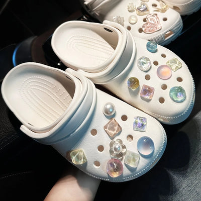 Shoe Charms for Hole Shoe Accessories Artificial Crystal Shoe Buckle Decoration Charm Set Kids Party Xmas Gifts