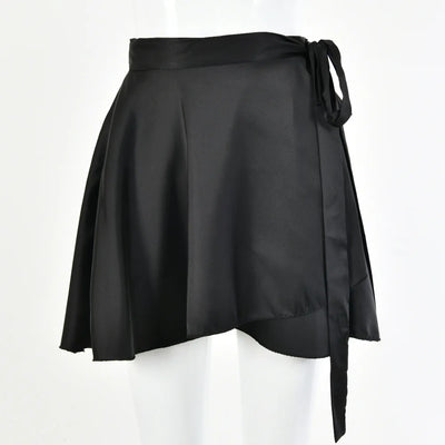 White Women Pleated Skirts Summer High Waist Girls Dancing Mini Skirt Fashion A Line irregular Short skirt solid sexy aesthetics