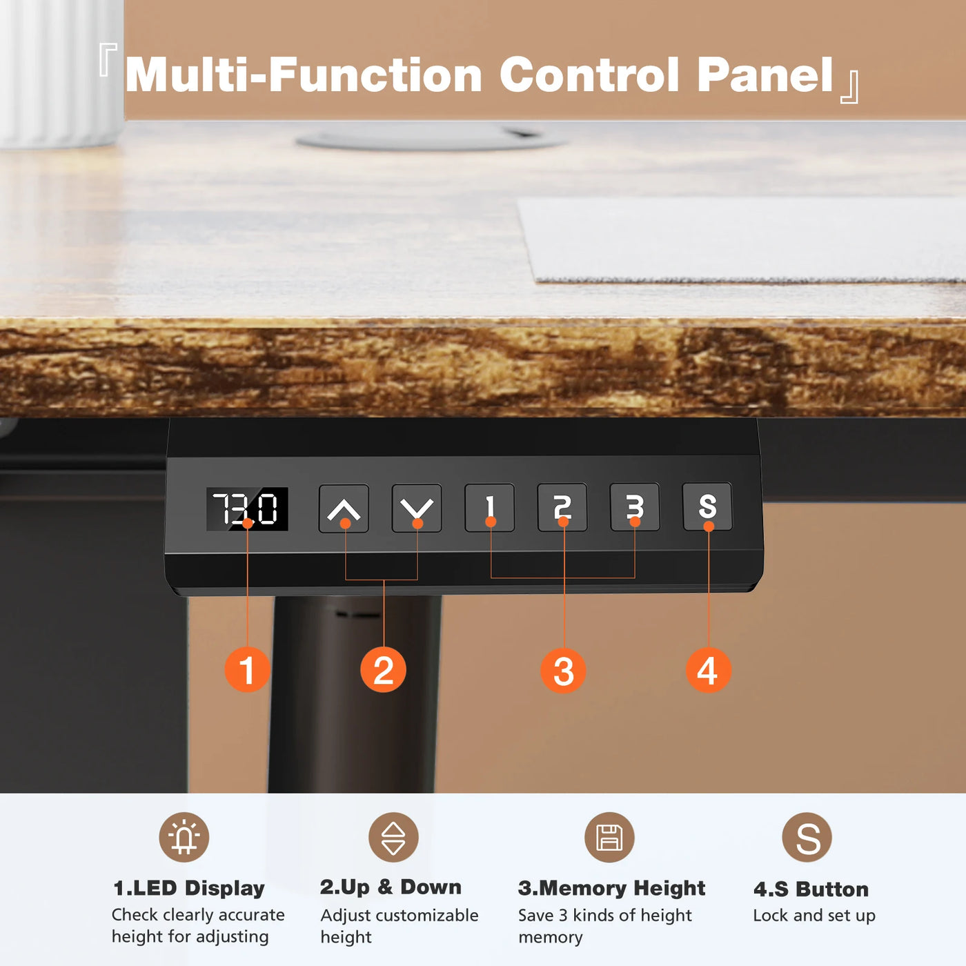 JHK Electric Desk Height Adjustable 63x24 Inch Stand Up Sit Stand Computer Workstation Ergonomic Work Table For Home Office