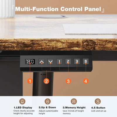 JHK Electric Desk Height Adjustable 63x24 Inch Stand Up Sit Stand Computer Workstation Ergonomic Work Table For Home Office