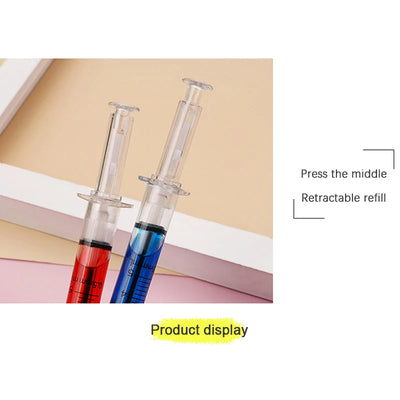 Novelty Syringe Needle Shape Ballpoint Creative Styling Needle Pen Office School Stationery Pen Syringe Needle Ballpoint Pen