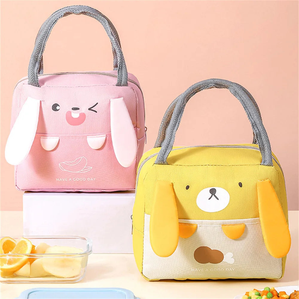 Cartoon Picnic Tote Lunch Bag Portable Insulated Thermal Heat Children'S Bento Bag Kid School Lunch Box Bags Cooler Ice Pack New