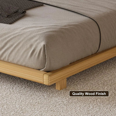 homary japanese style king floor bed frame, 5.9" low profile tatami platform bed with carbon steel slats & wood-finished metal f