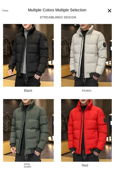 Autumn and winter standing collar cotton jacket men's thick warm fashion jacket casual jacket warm cotton jacket winter clothing