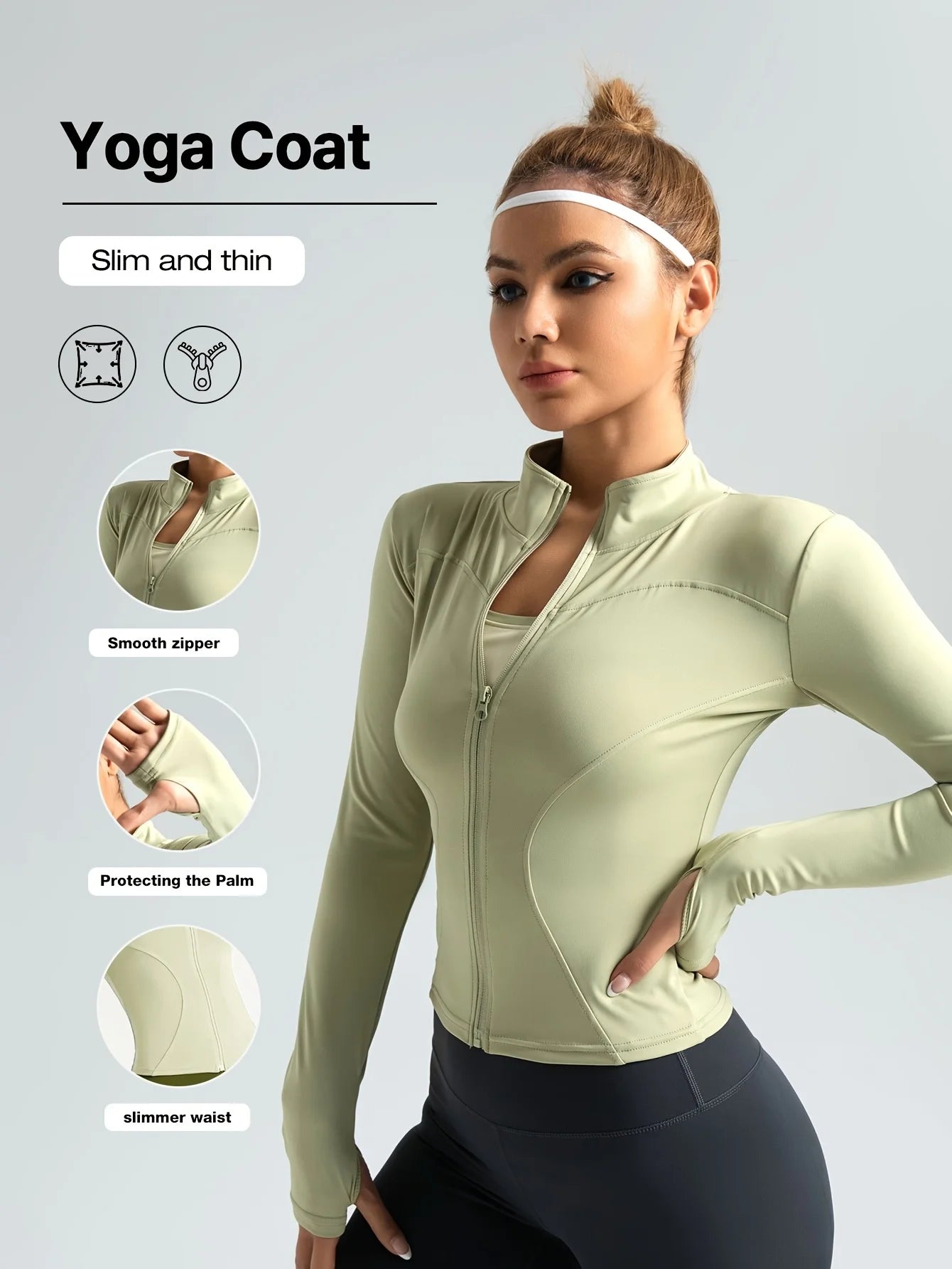 Jackets Women Coat Moisture Wicking Fitness Jackets Yoga Coat Women Shacket Stretchy Running Wear Slim Fit Sports Outerwear