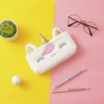 Plush Unicorn Cute Pencil Case Licorne Kawaii Girls Estuche Para Lpices for Trousse Astuccio Canvas Scolaire School Cartuchera