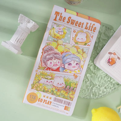 Etori Life Cute Cartoon Girl Notebook Creative Kawaii Student Stationery DIY Drawing Book，Notepad, Line book，Grid Notebook