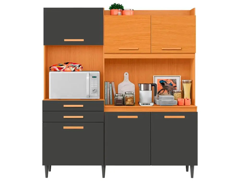 Selena Compact Kitchen Aramobile with Niche Counter for Microwave 6 Doors 2 Drawers