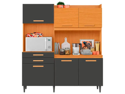 Selena Compact Kitchen Aramobile with Niche Counter for Microwave 6 Doors 2 Drawers