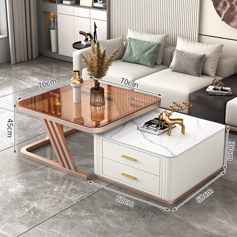 Nordic Aesthetic Coffee Table Living Room Light Luxury Designer Clear Unique Side Table Modern Simple Mesas Bajas Furniture