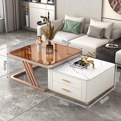 Nordic Aesthetic Coffee Table Living Room Light Luxury Designer Clear Unique Side Table Modern Simple Mesas Bajas Furniture