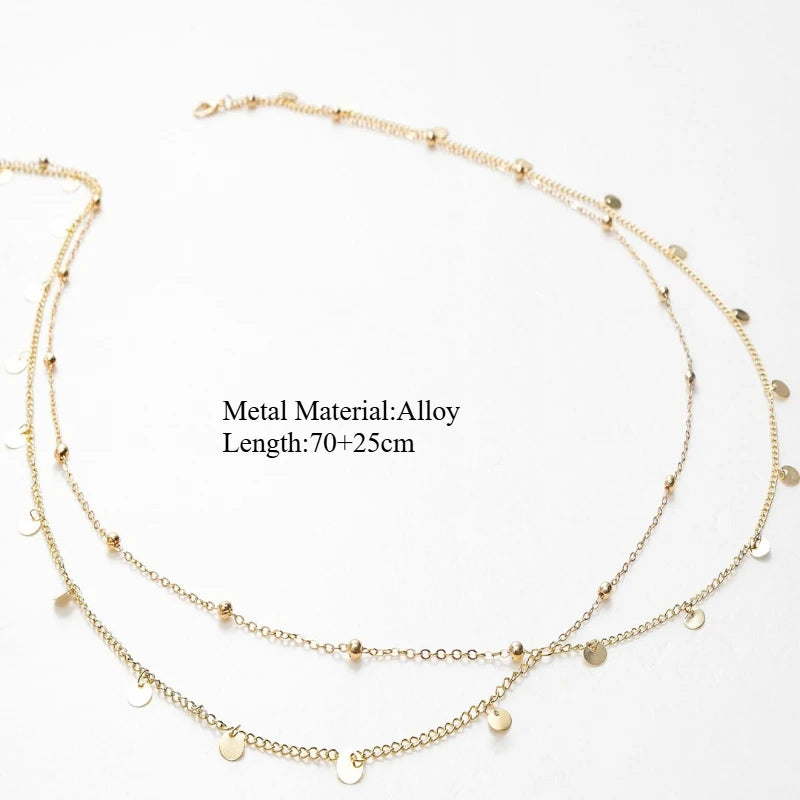 Loe| New Trendy Waist Belly Chain for Women Summer Beach Sexy Simple Body Chain Vacation Jewelry Accessories Punk