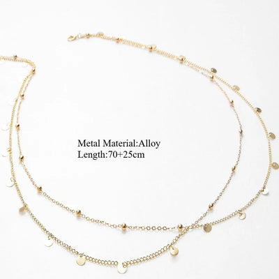 Loe| New Trendy Waist Belly Chain for Women Summer Beach Sexy Simple Body Chain Vacation Jewelry Accessories Punk